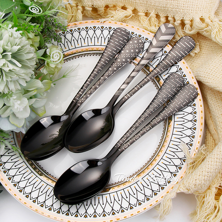 TD-1010C Phobos cutlery set with gold and laser handle